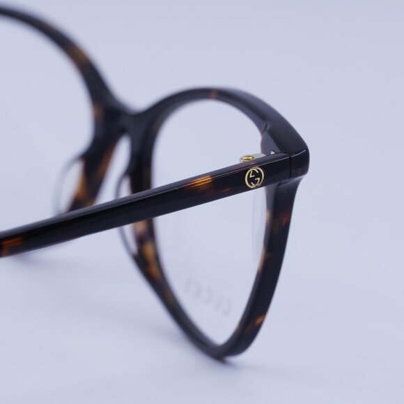 Gucci GG1360O 002 Eyeglasses Dark Havana 53mm Cat Eye Frame - Picture 10 of 12